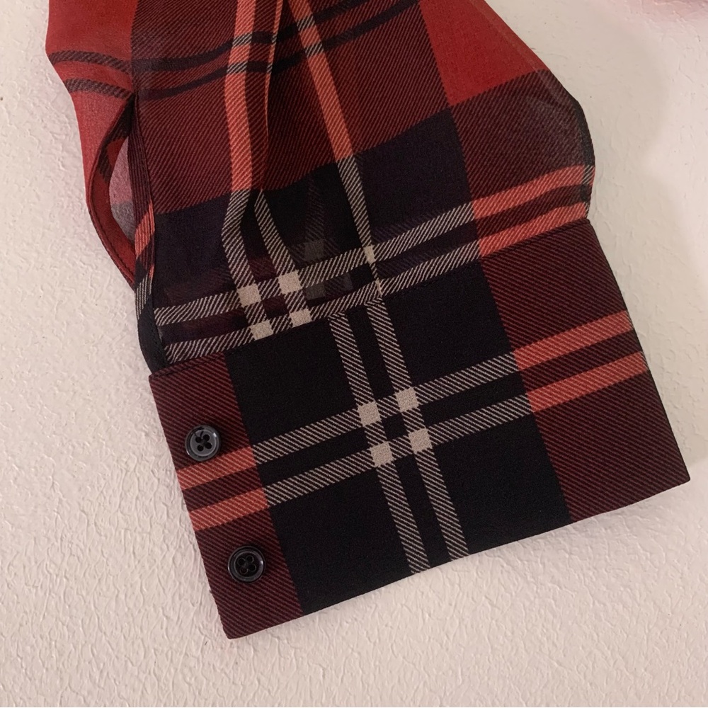 New Ralph Lauren Collection Red Plaid Zandra Blouse - Picture 10 of 13